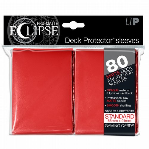 Ultra Pro Pro-Matte Eclipse Standard Size Deck Protectors Pack - Red [80 sleeves/pack]