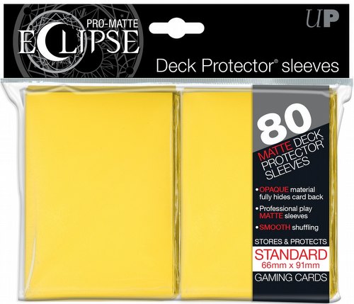 Ultra Pro Pro-Matte Eclipse Standard Size Deck Protectors Pack - Yellow [80 sleeves]