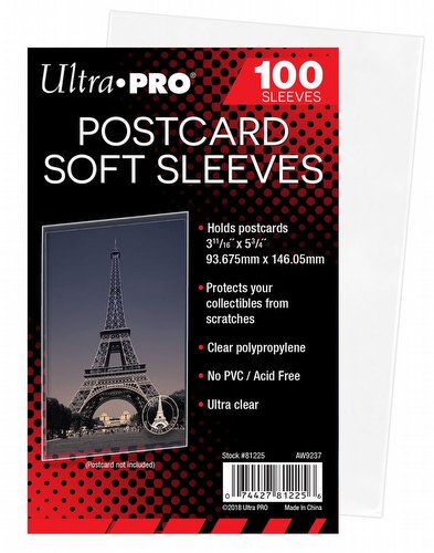 Ultra Pro Postcard Soft Sleeves Case [200 packs]