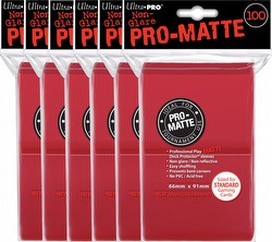 Ultra Pro Pro-Matte Standard Size Deck Protectors - Red [6 packs]