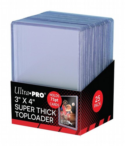 Ultra Pro 3" x 4" Thick (75 pt) Toploaders Pack [1 pack of 25 Toploaders]