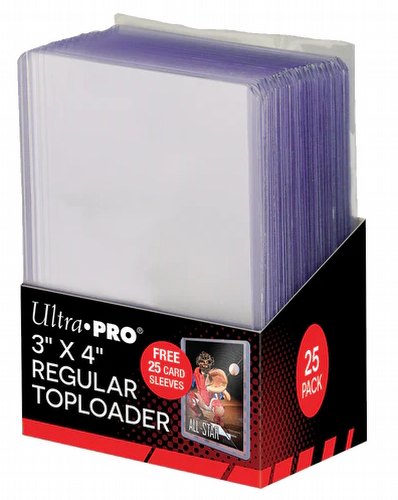 Ultra Pro 3" x 4" Lite Gauge (Regular) Toploaders Case [40 packs of 25 Toploaders with 25 sleeves]