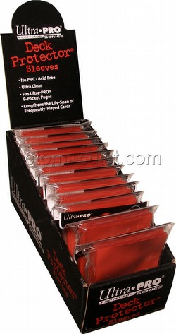 Ultra Pro Standard Size Deck Protectors Box - Red [12 packs/66mm x 91mm]