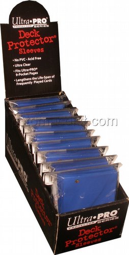 Ultra Pro Small Size Deck Protectors Box - Blue [10 packs/62mm x 89mm] (New Hologram Location)