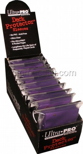 Ultra Pro Small Size Deck Protectors Box - Purple [10 packs/62mm x 89mm] (New Hologram Location)